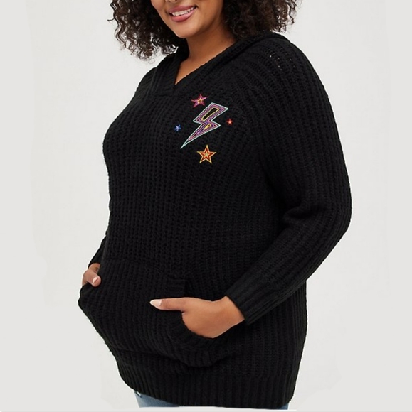 NWOT Torrid Raglan Hooded Sweater - Picture 2 of 7